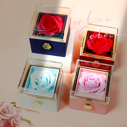 "Rotating Rose Jewelry Gift Box – A Romantic Surprise for Her"