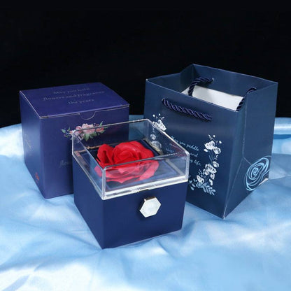 "Rotating Rose Jewelry Gift Box – A Romantic Surprise for Her"