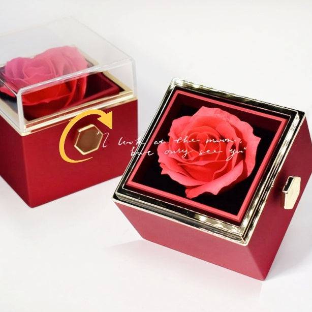 "Rotating Rose Jewelry Gift Box – A Romantic Surprise for Her"